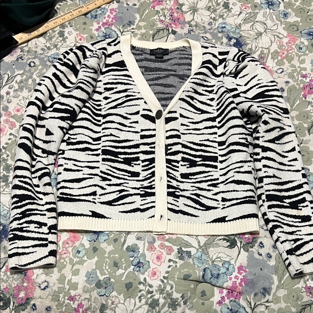 Belldini Black and White Zebra Cardigan
